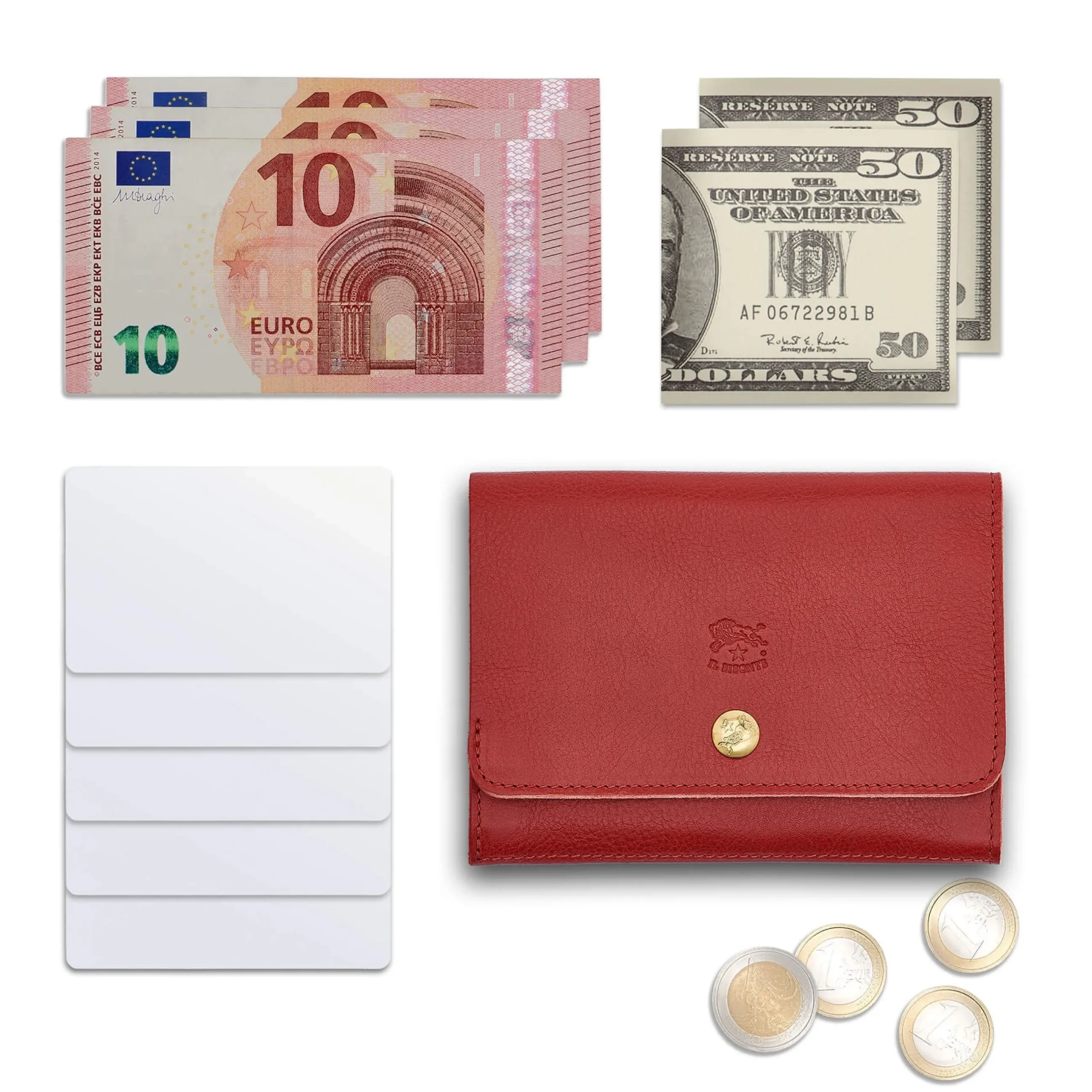 Alberese Wallet in leather color red