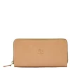 Ametista Women's zip around wallet in leather color natural
