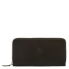 Ametista Women's zip around wallet in leather color black