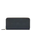 Ametista Women's zip around wallet in leather color blue