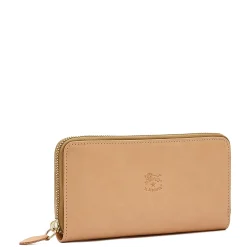 Ametista Women's zip around wallet in leather color natural