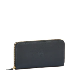 Ametista Women's zip around wallet in leather color blue