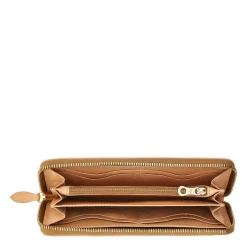 Ametista Women's zip around wallet in leather color natural
