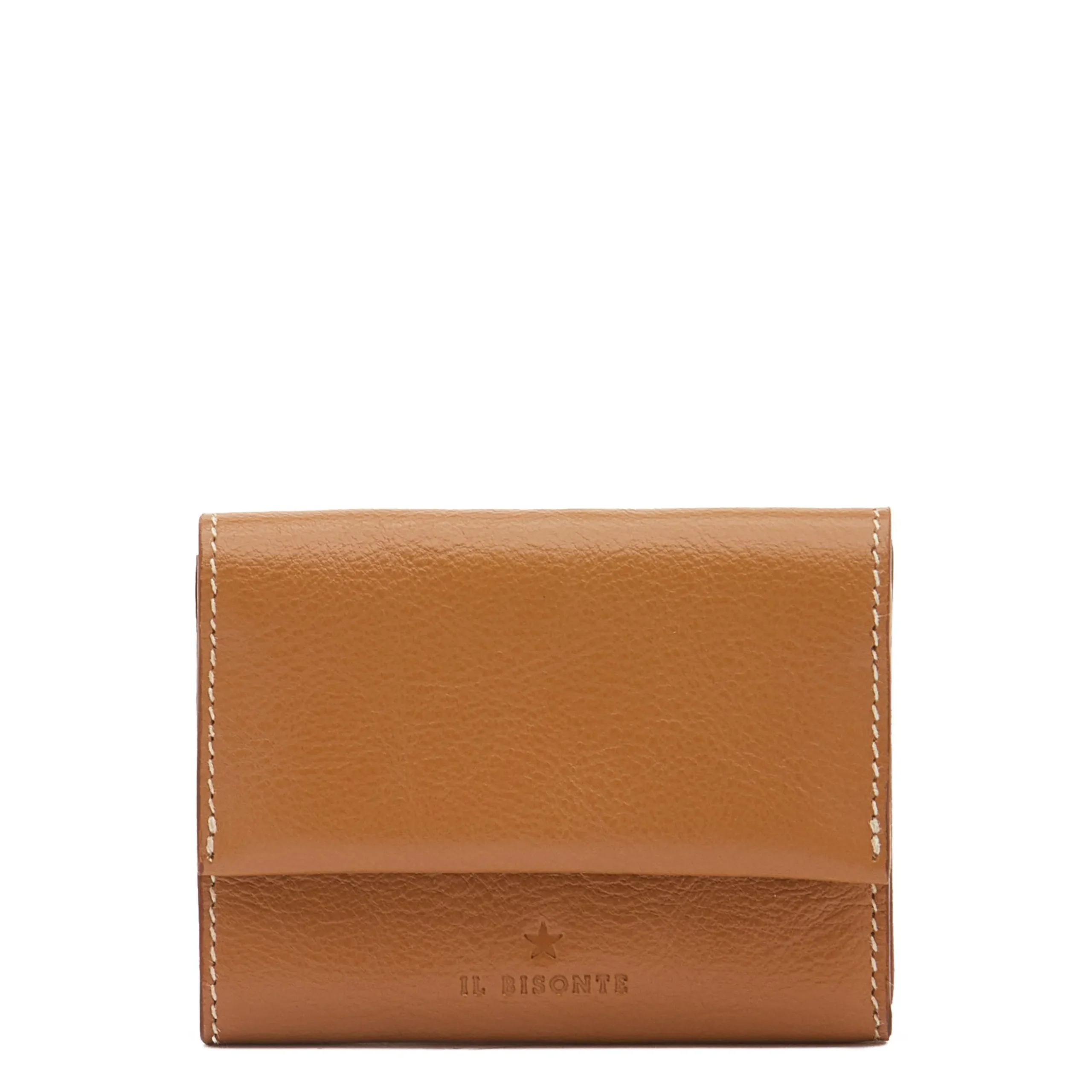 Anna Women's small wallet in leather color gianduia