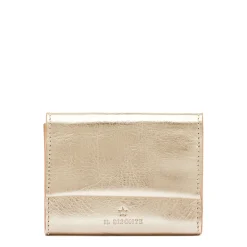Anna Women's small wallet in metallic leather color metallic platinum