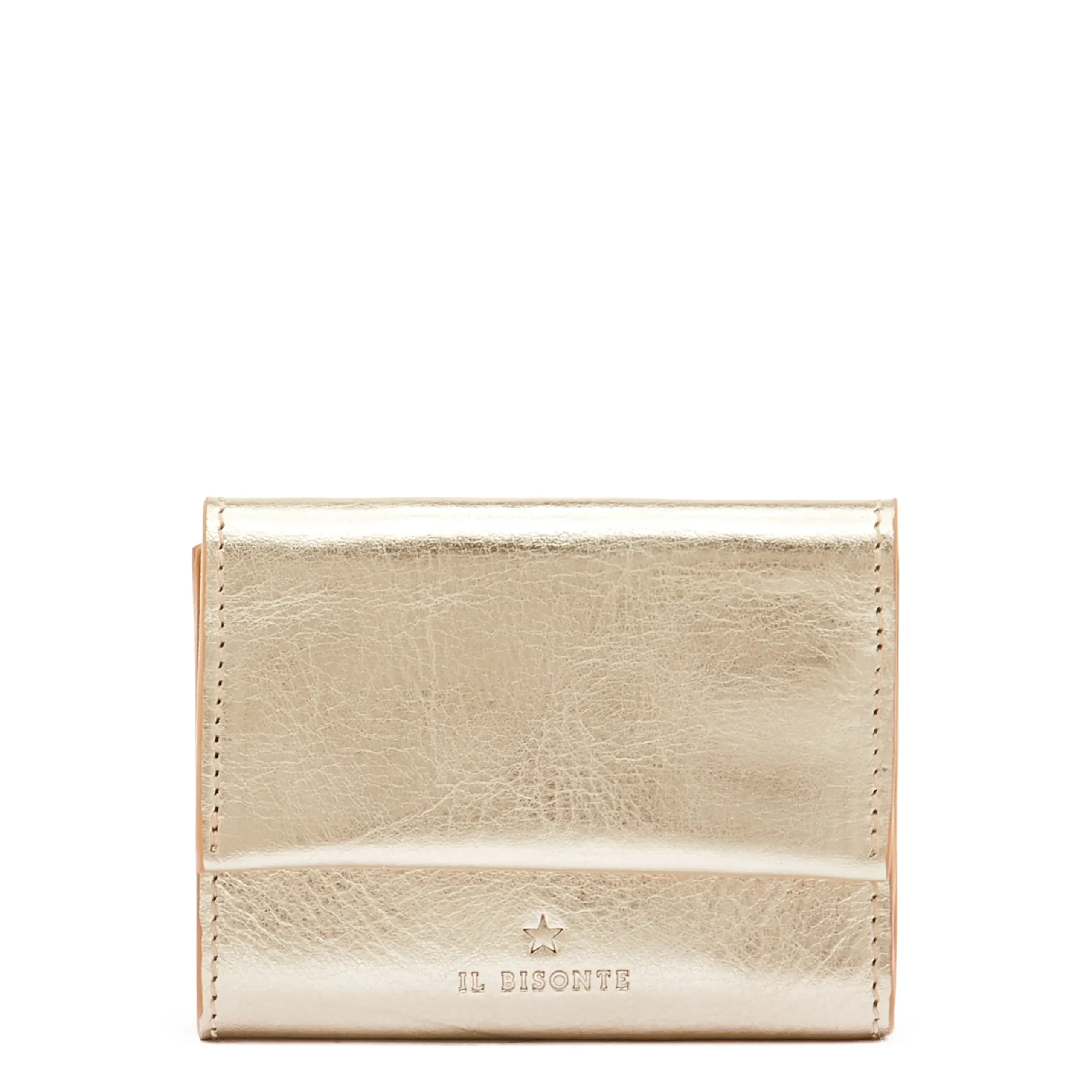 Anna Women's small wallet in metallic leather color metallic platinum