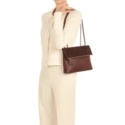 Anna Women's crossbody bag in vintage leather color coffee