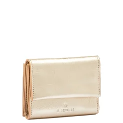 Anna Women's small wallet in metallic leather color metallic platinum