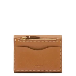Anna Women's small wallet in leather color gianduia