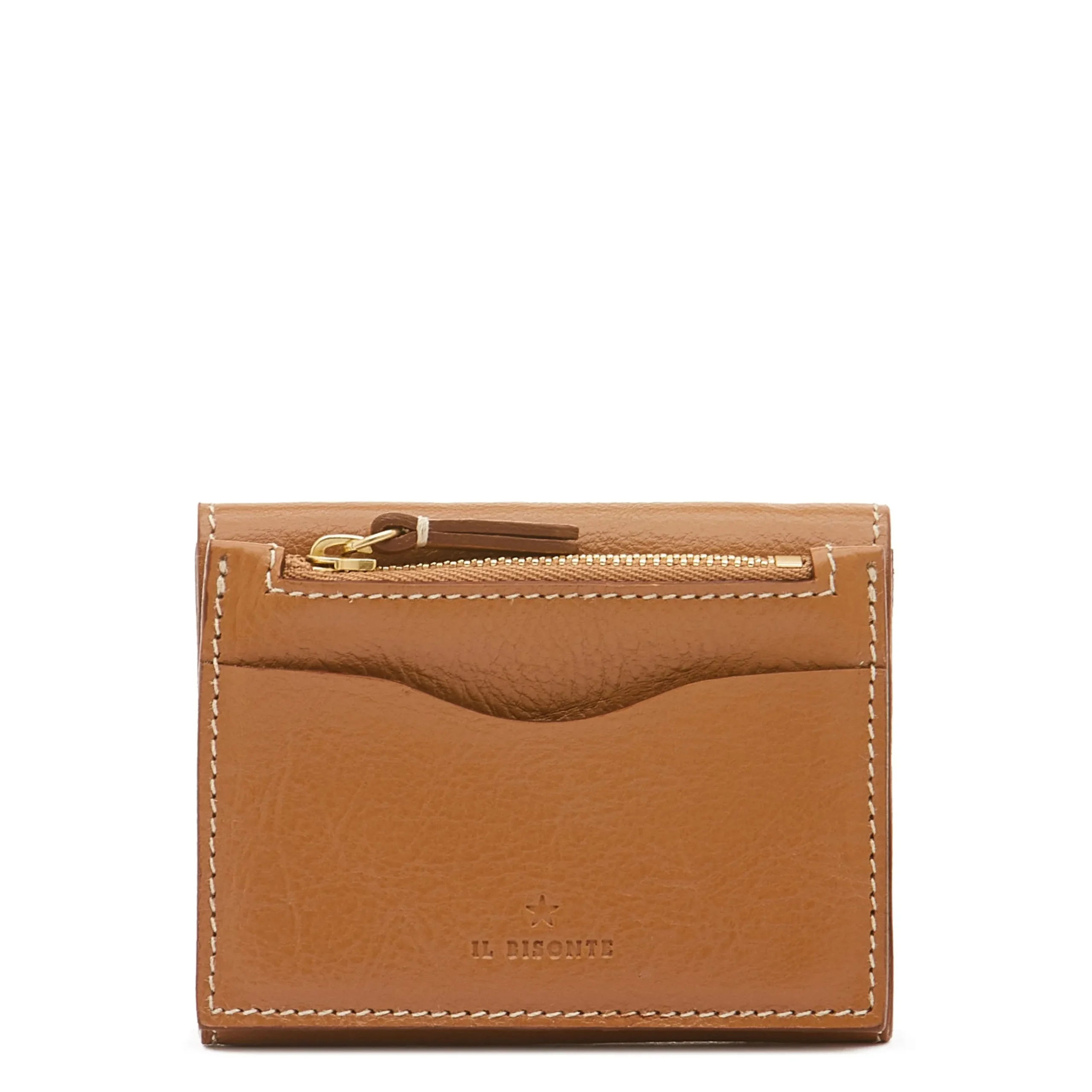Anna Women's small wallet in leather color gianduia