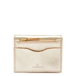Anna Women's small wallet in metallic leather color metallic platinum
