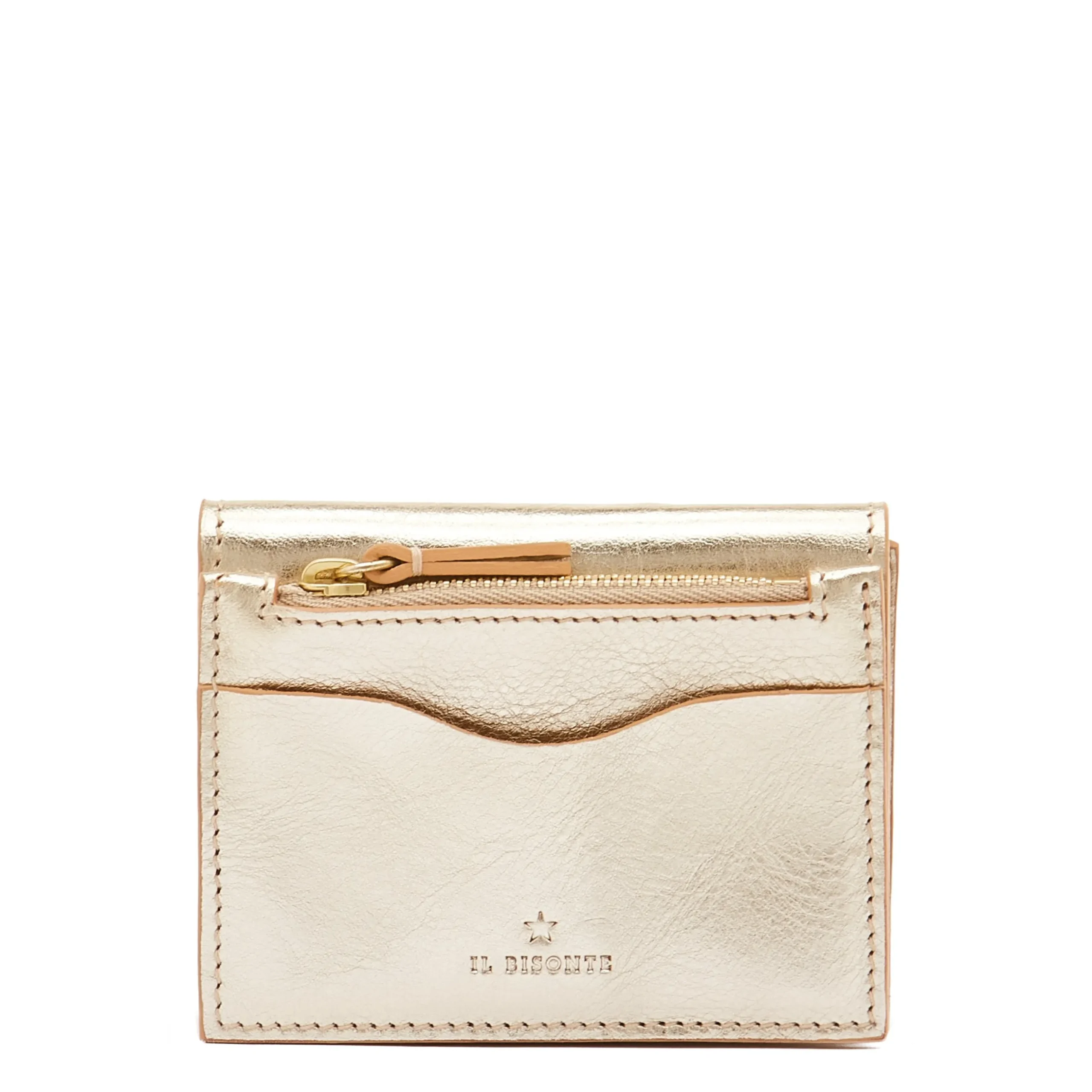 Anna Women's small wallet in metallic leather color metallic platinum