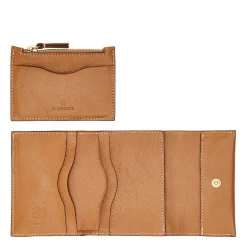 Anna Women's small wallet in leather color gianduia