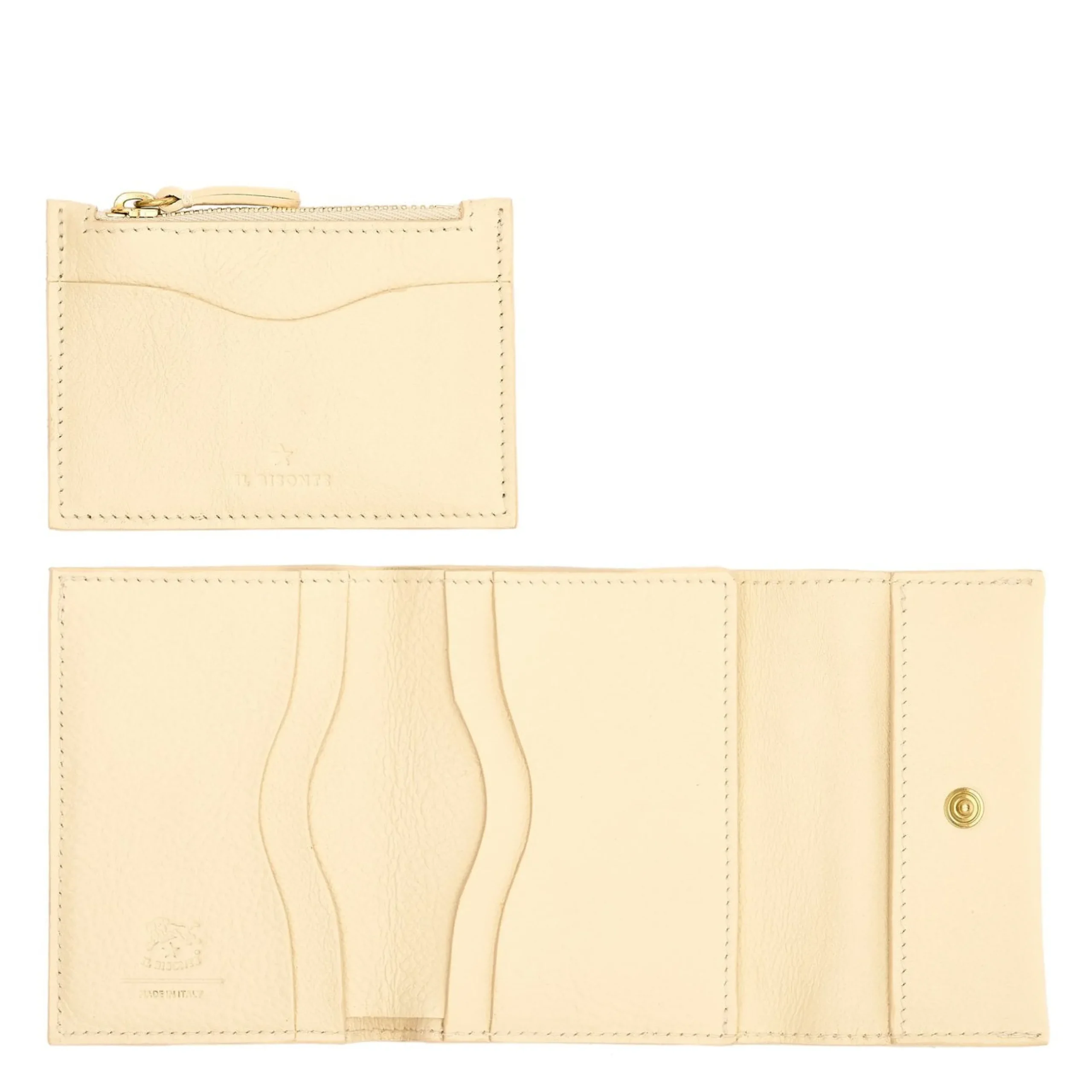 Anna Women's small wallet in leather color milk