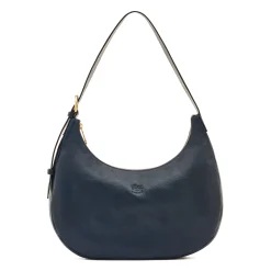 Belcanto Women's shoulder bag in leather color blue