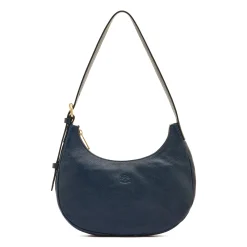 Belcanto Women's shoulder bag in leather color blue