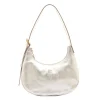 Belcanto Women's shoulder bag in metallic leather color metallic silver