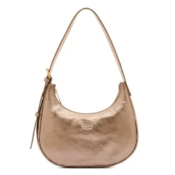 Belcanto Women's shoulder bag in metallic leather color metallic bronze