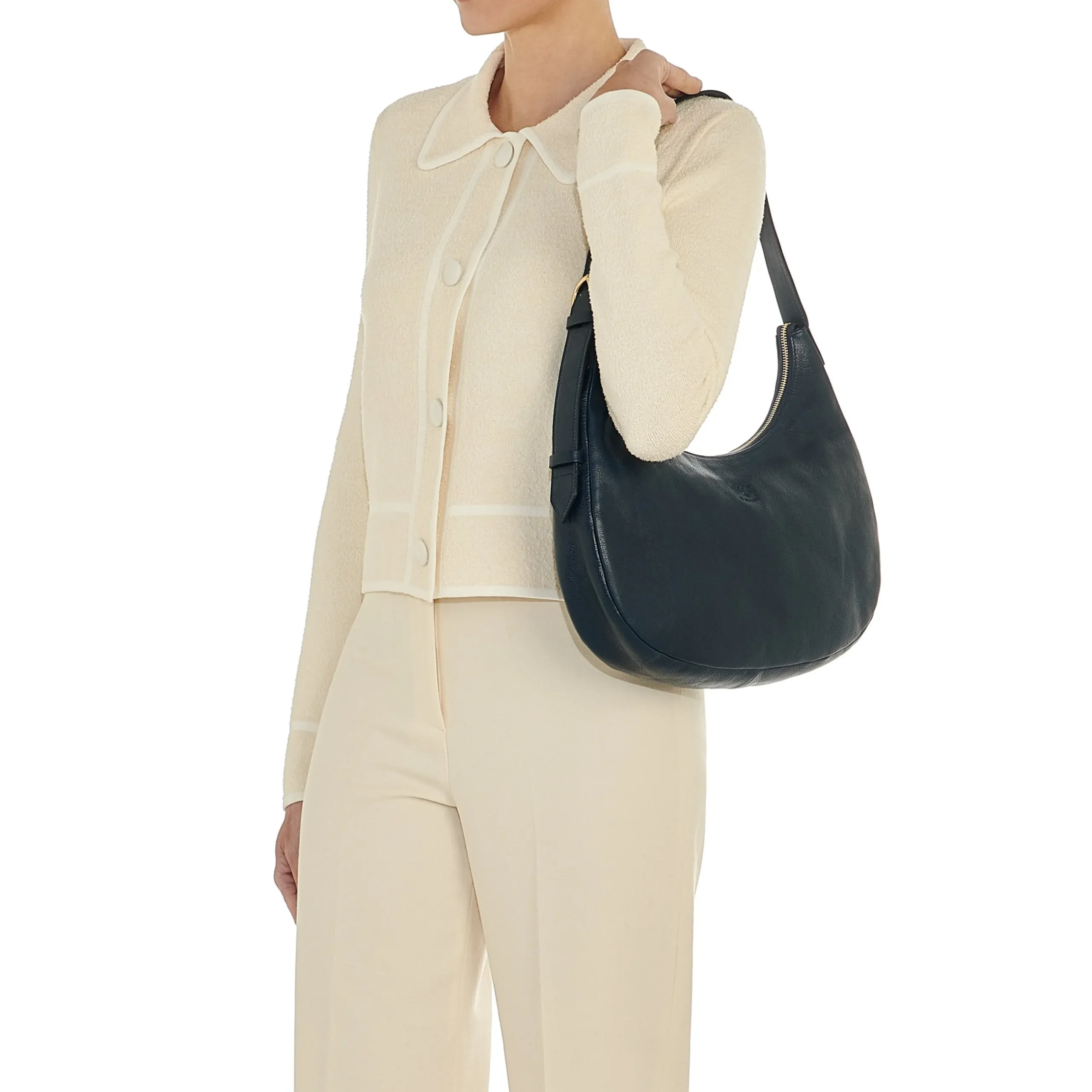 Belcanto Women's shoulder bag in leather color blue