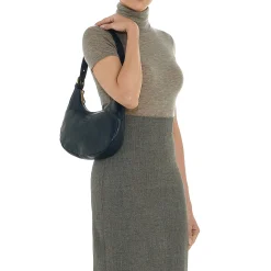 Belcanto Women's shoulder bag in leather color blue