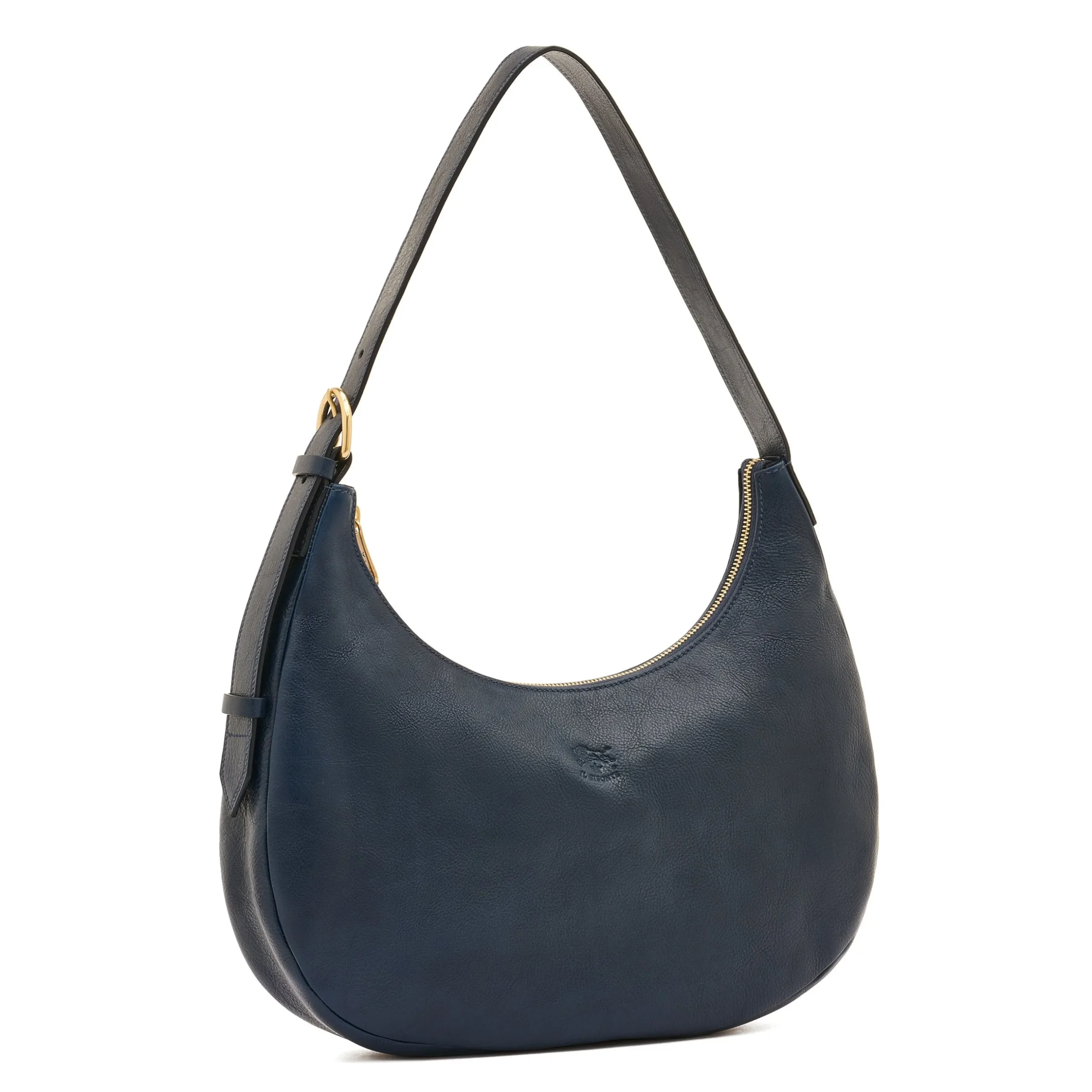 Belcanto Women's shoulder bag in leather color blue