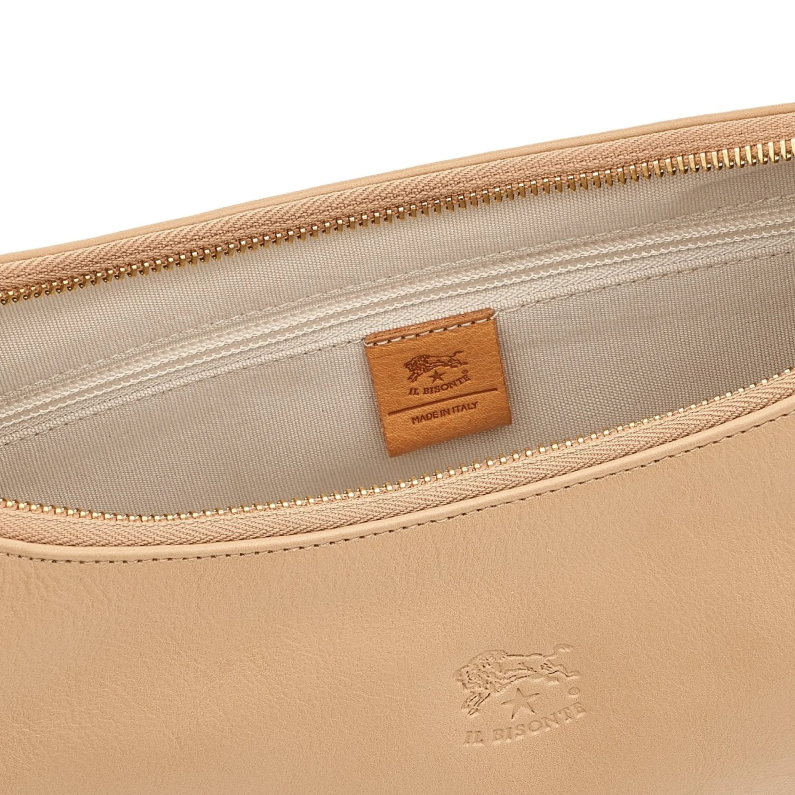 Belcanto Women's shoulder bag in leather color caffelatte