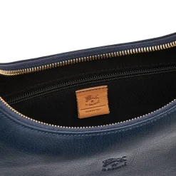 Belcanto Women's shoulder bag in leather color blue