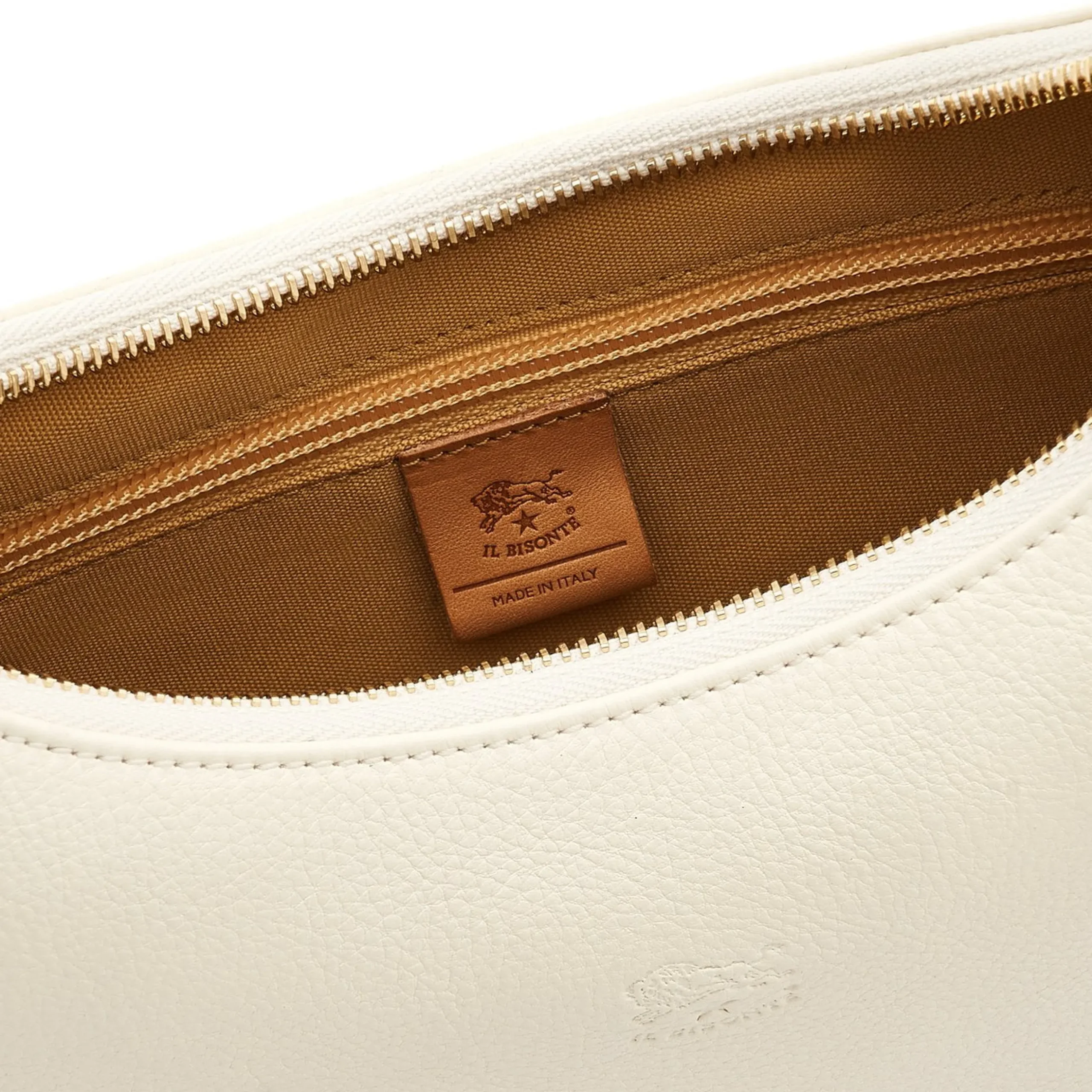 Belcanto Women's shoulder bag in leather color milk