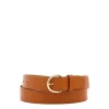 Belt in leather color caramel