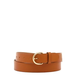Belt in leather color caramel