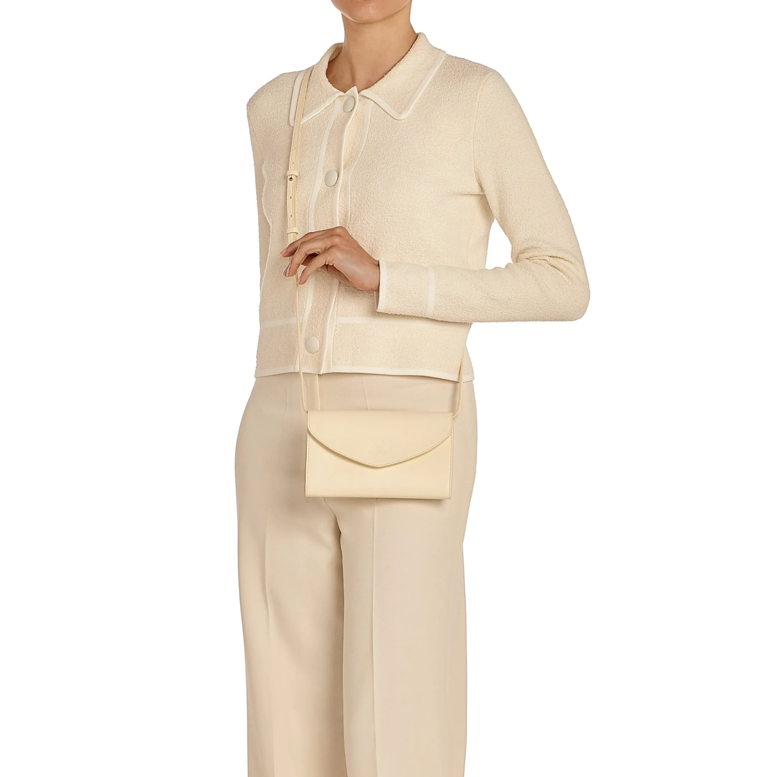 Bigallo Women's clutch bag in leather color white