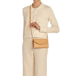 Bigallo Women's clutch bag in leather color natural