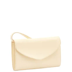 Bigallo Women's clutch bag in leather color white