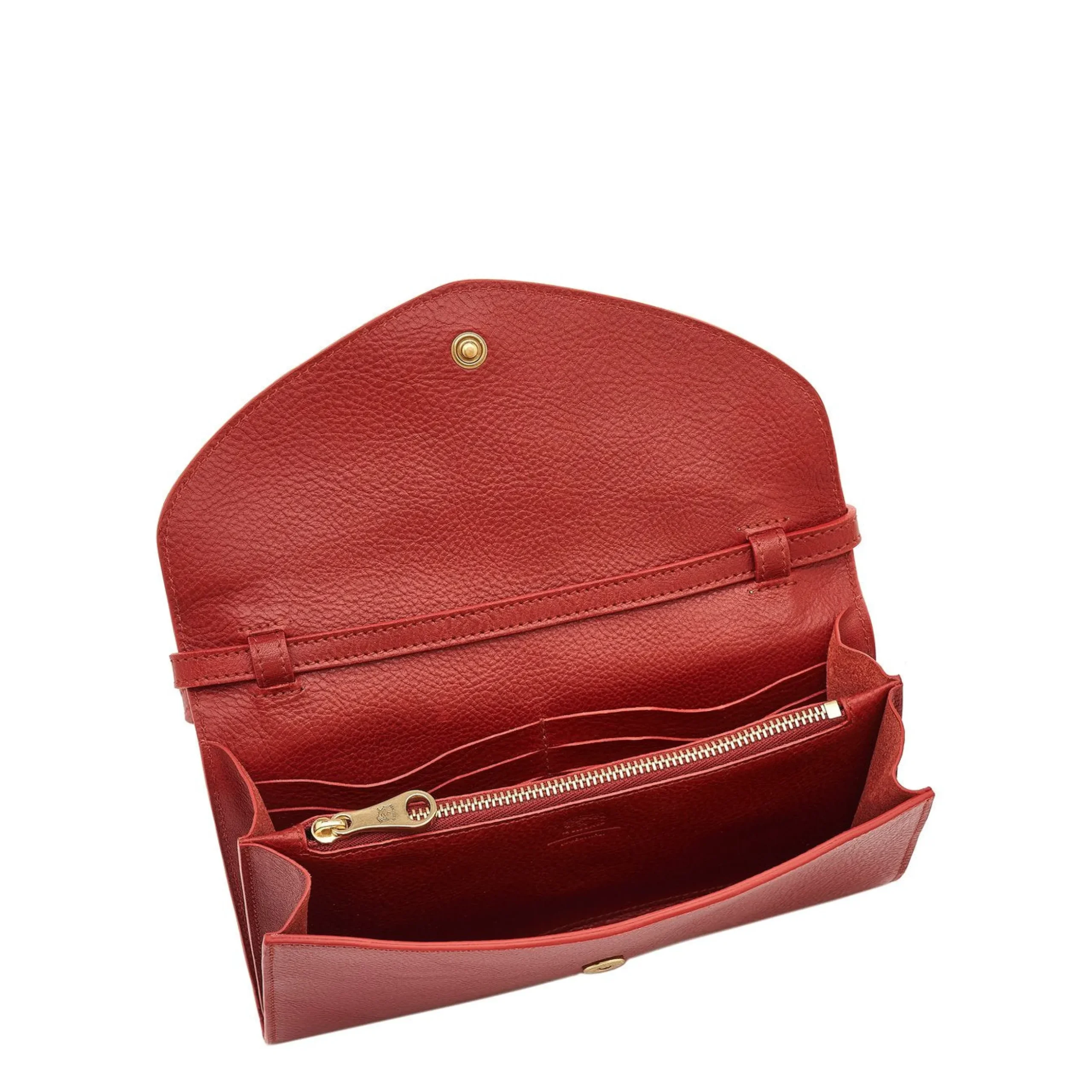 Bigallo Women's clutch bag in leather color red