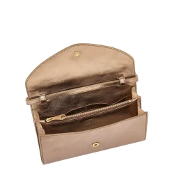 Bigallo Women's clutch bag in metallic leather color metallic bronze