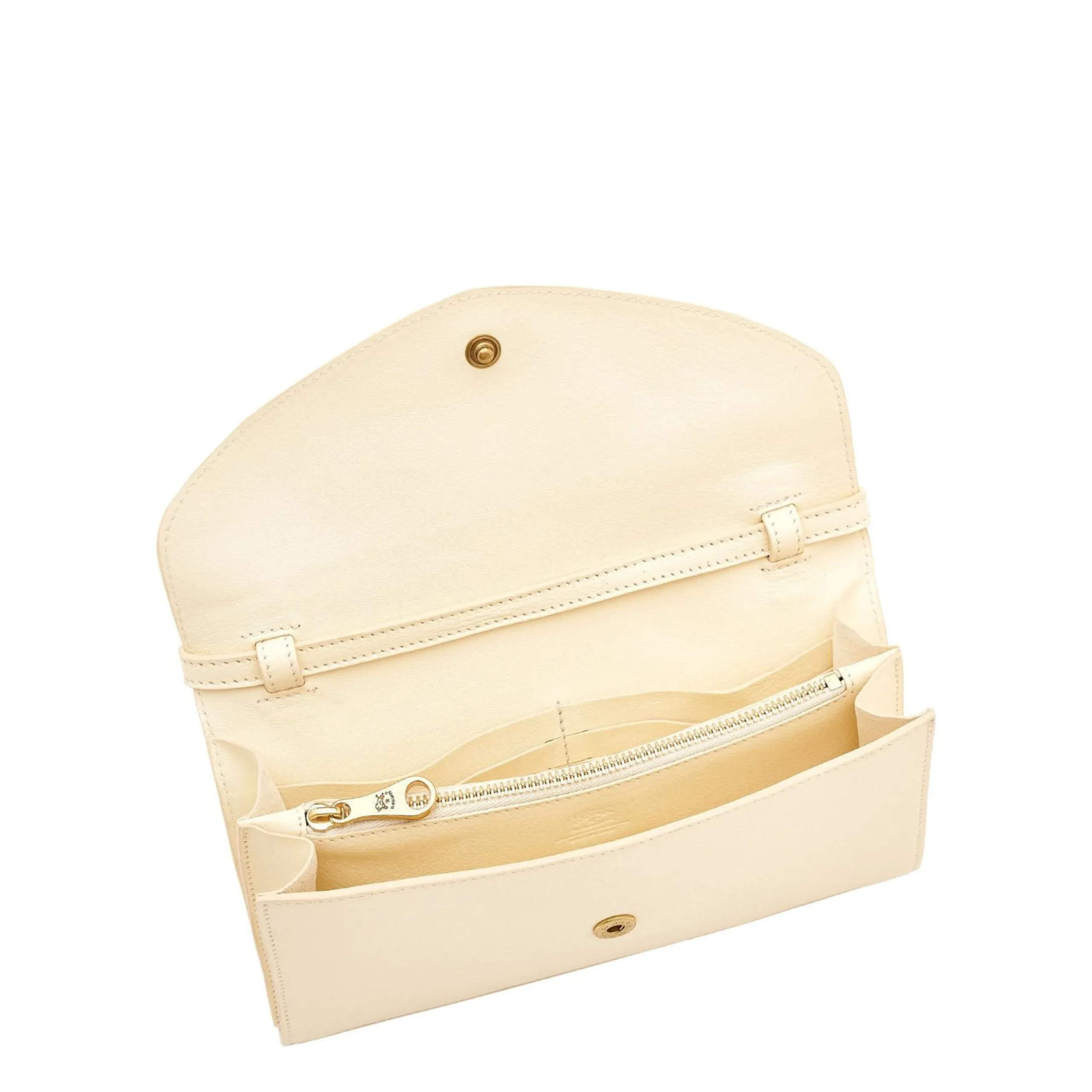 Bigallo Women's clutch bag in leather color white