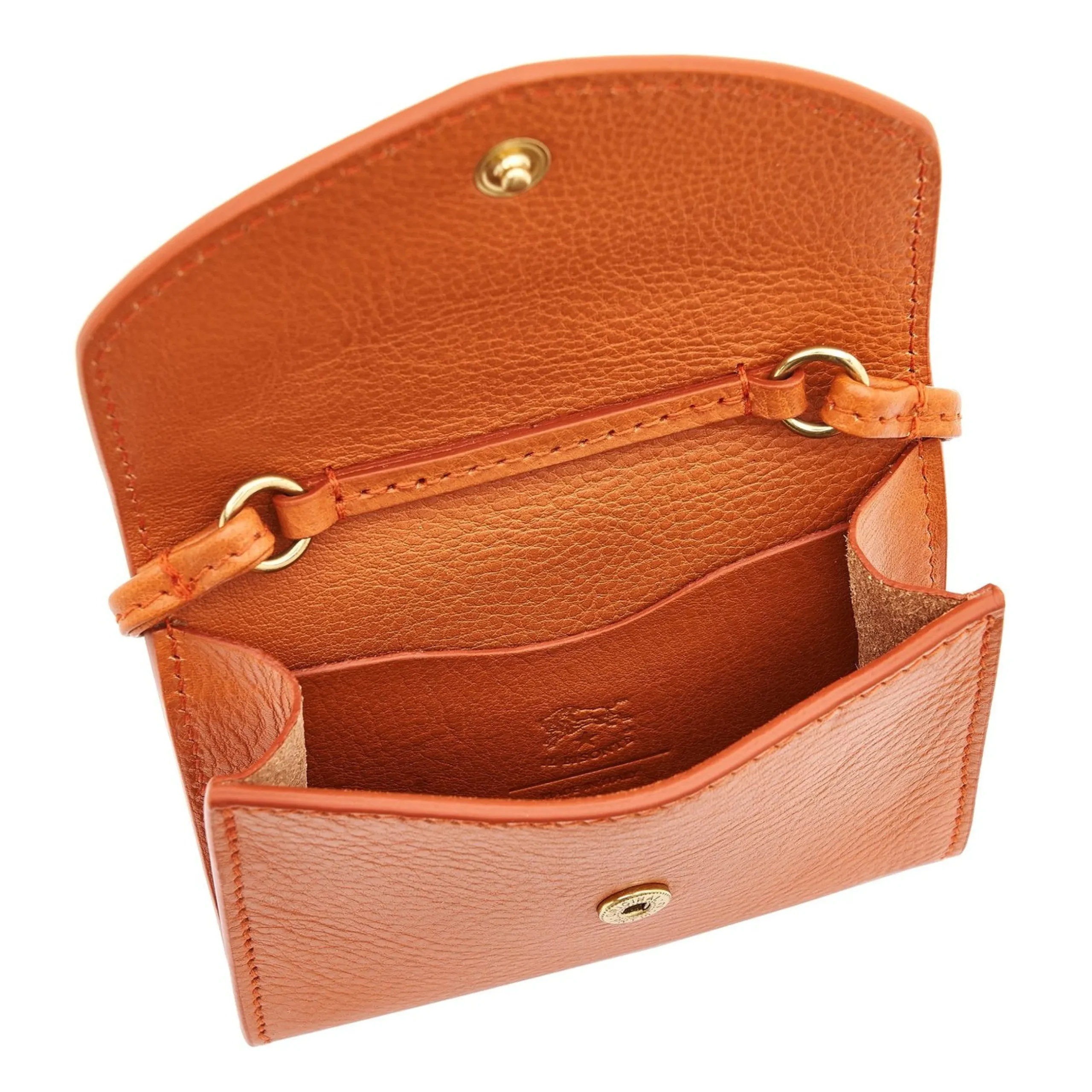Bigallo Women's card case in leather color caramel