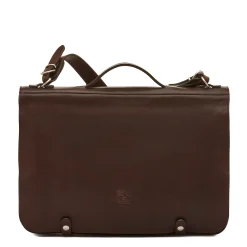 Briefcase in vintage leather color coffee
