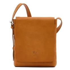 Brolio Men's crossbody bag in vintage leather color natural