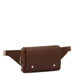 Brolio Men's belt bag in vintage leather color coffee
