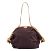 Caramella Women's shoulder bag in fabric color blue/natural