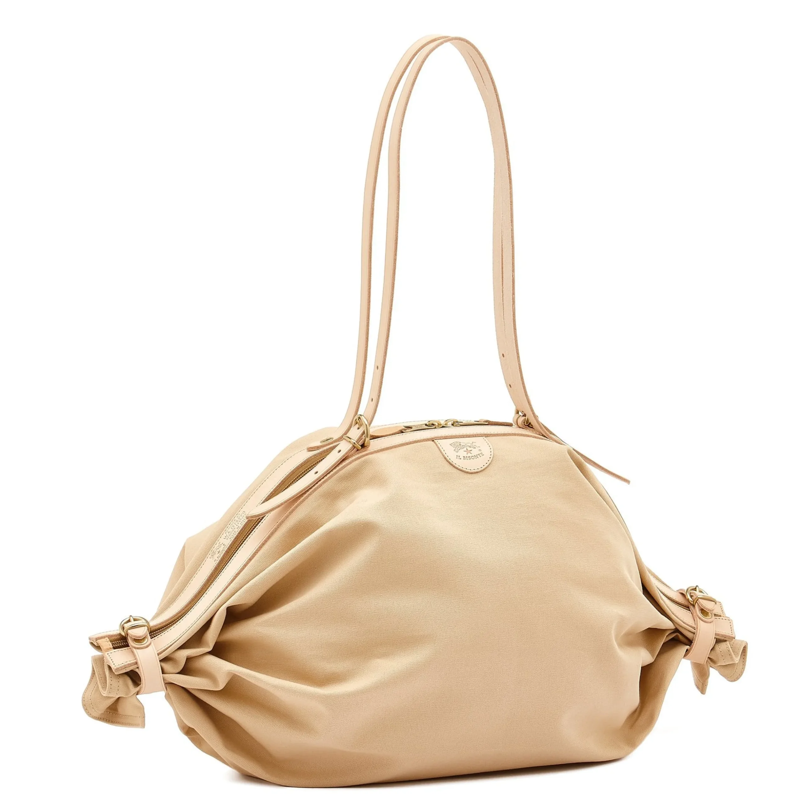 Caramella Women's shoulder bag in fabric color natural
