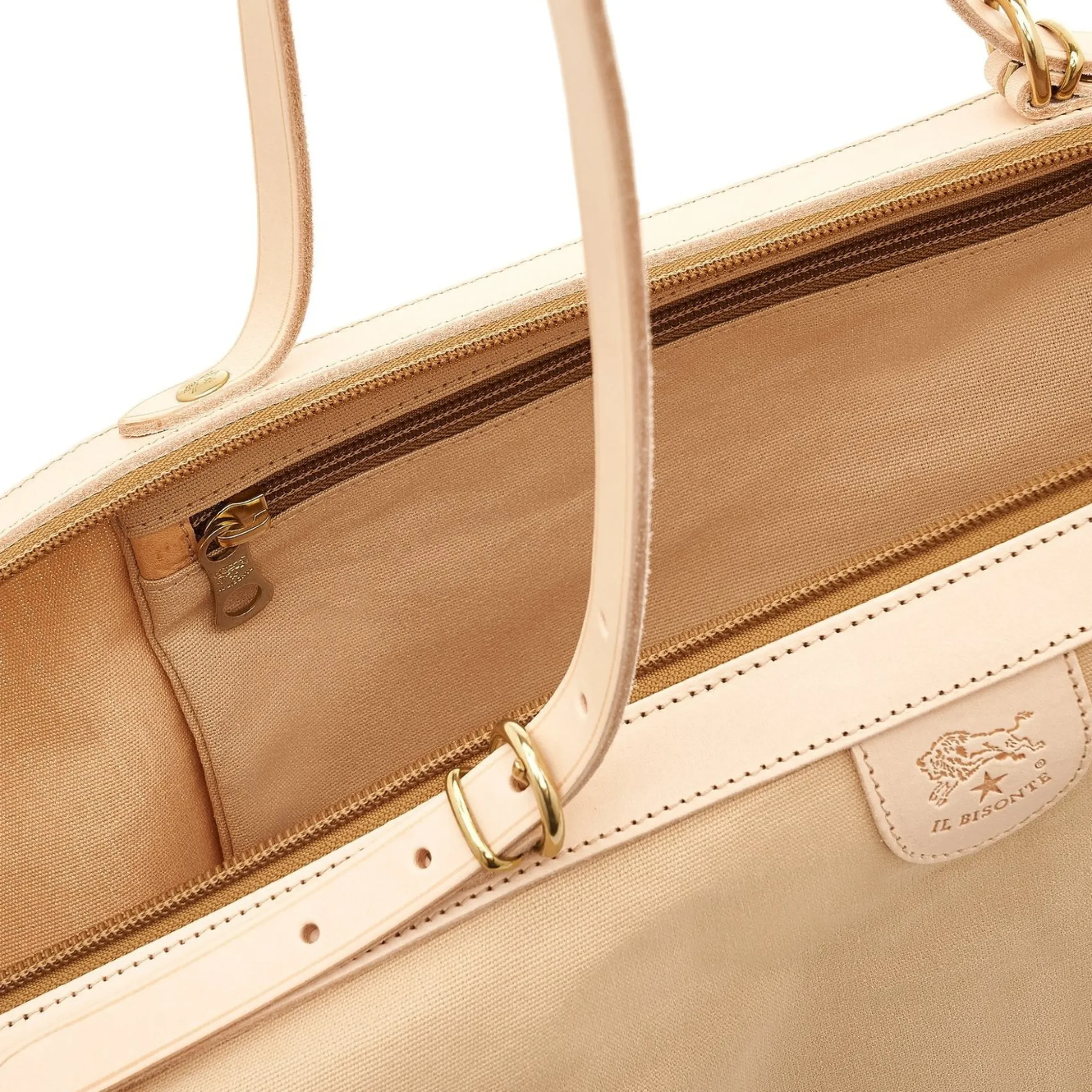 Caramella Women's shoulder bag in fabric color natural