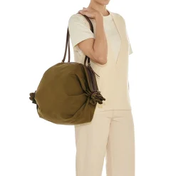 Caramella Women's shoulder bag in fabric color green