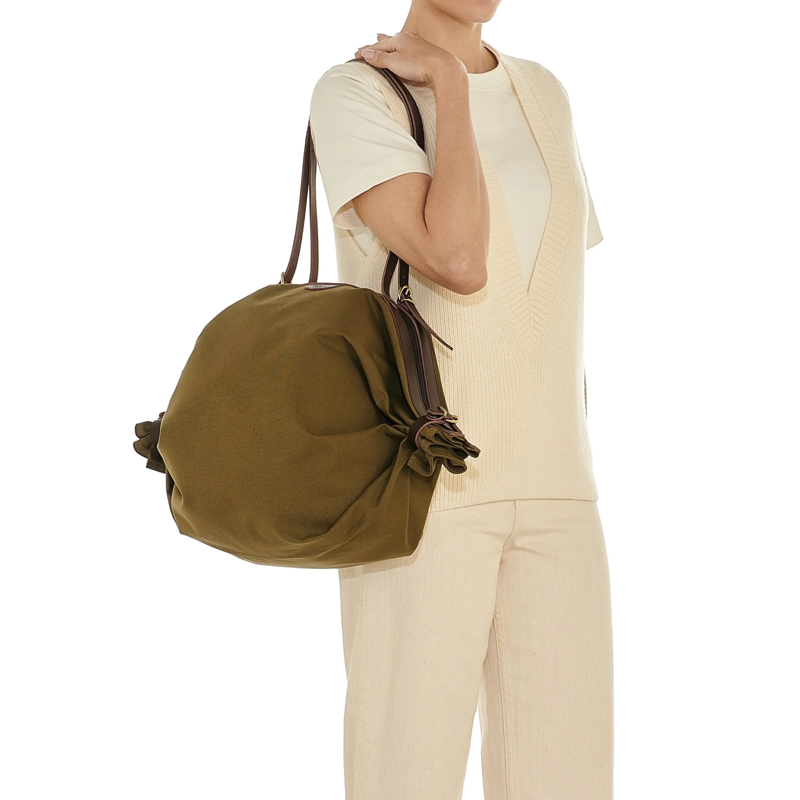 Caramella Women's shoulder bag in fabric color green