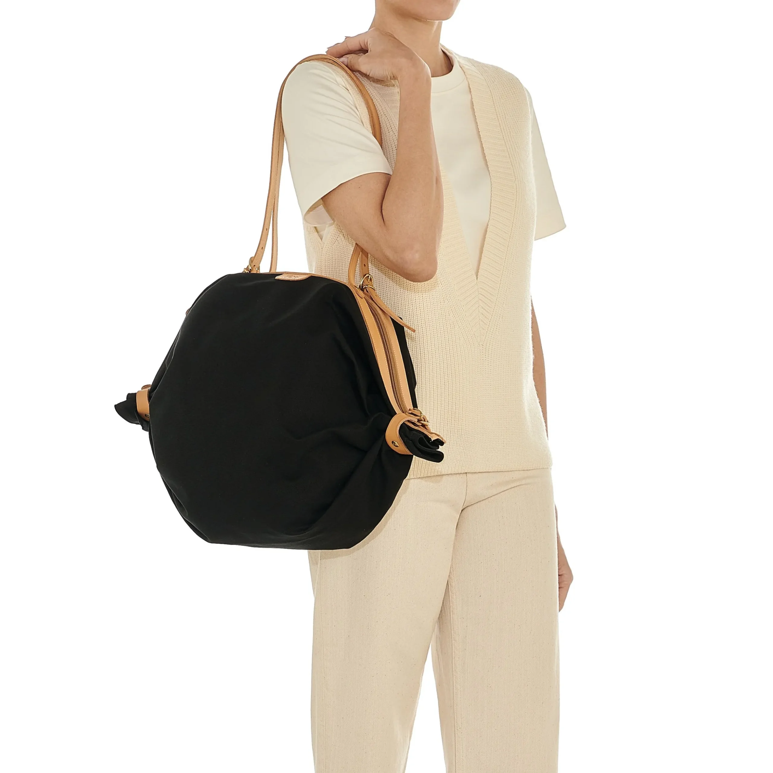 Caramella Women's shoulder bag in fabric color black