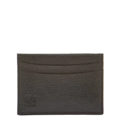 Card case in leather color black
