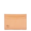 Card case in leather color natural