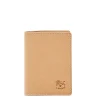Card case in leather color natural