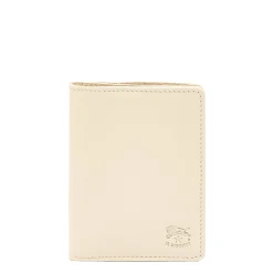 Card case in leather color milk